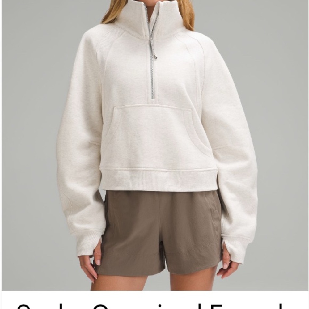 lululemon athletica Scuba Oversized Funnel-Neck Half-Zip Sweater cropped